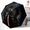 1pc Star Wars Darth Vader Iron Throne Cartoon Umbrella, Portable 3-Fold Compact Umbrella, Suitable for Camping, Hiking and Travel, Ideal Easter Birthd