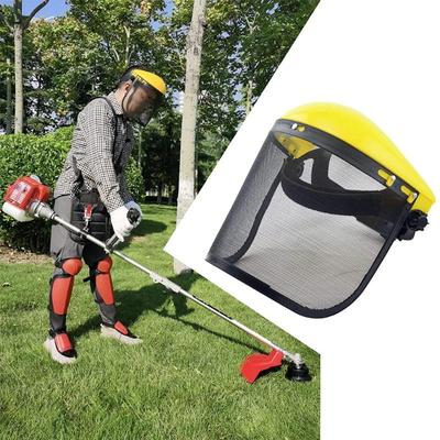 Safety Face Shield with Mesh Visor Protective Mesh Full Face Chainsaw Helmet Hat for Trimmer Gardening Weed Wacker Protection