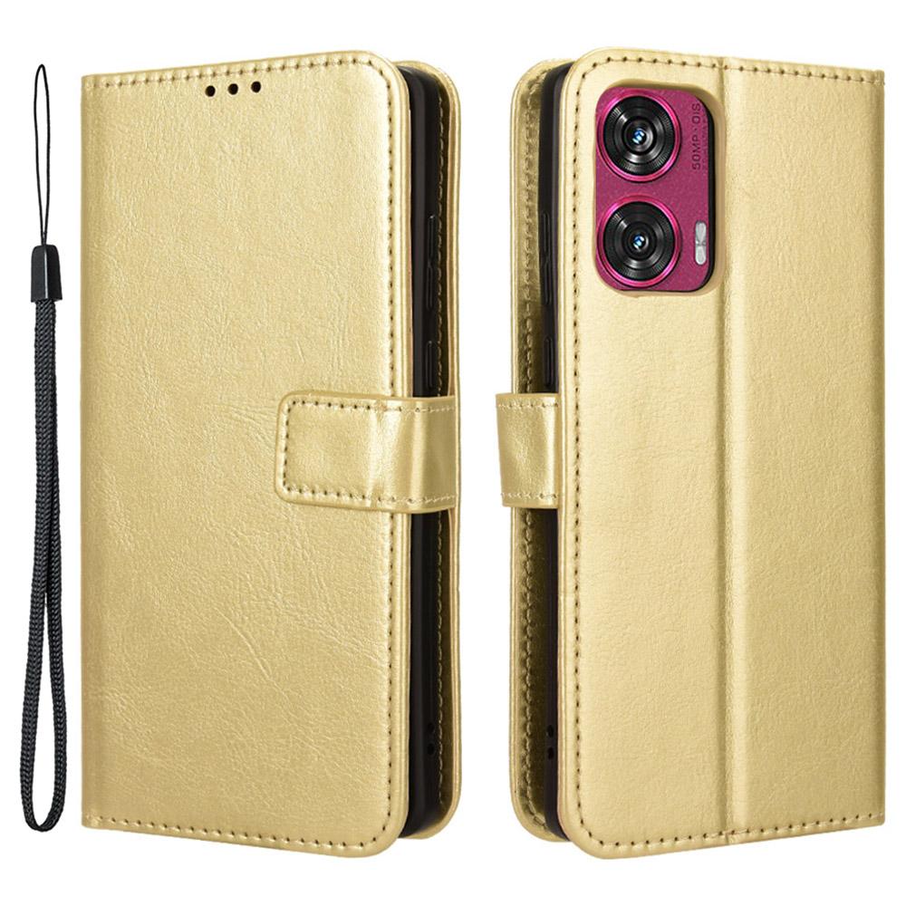 

Чехол-кошелек из искусственной кожи для Motorola Edge 50 Fusion 5G Gold