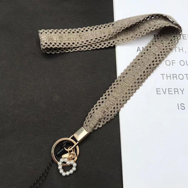 Korean Style Pearl Heart Pendant Phone & ID Lanyard for Women