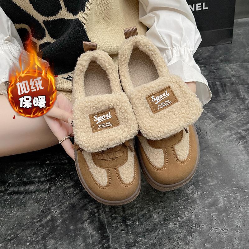 Popular thick-soled snow boots women's 2025 new autumn and winter velvet warm cotton shoes casual versatile niche version women's shoes