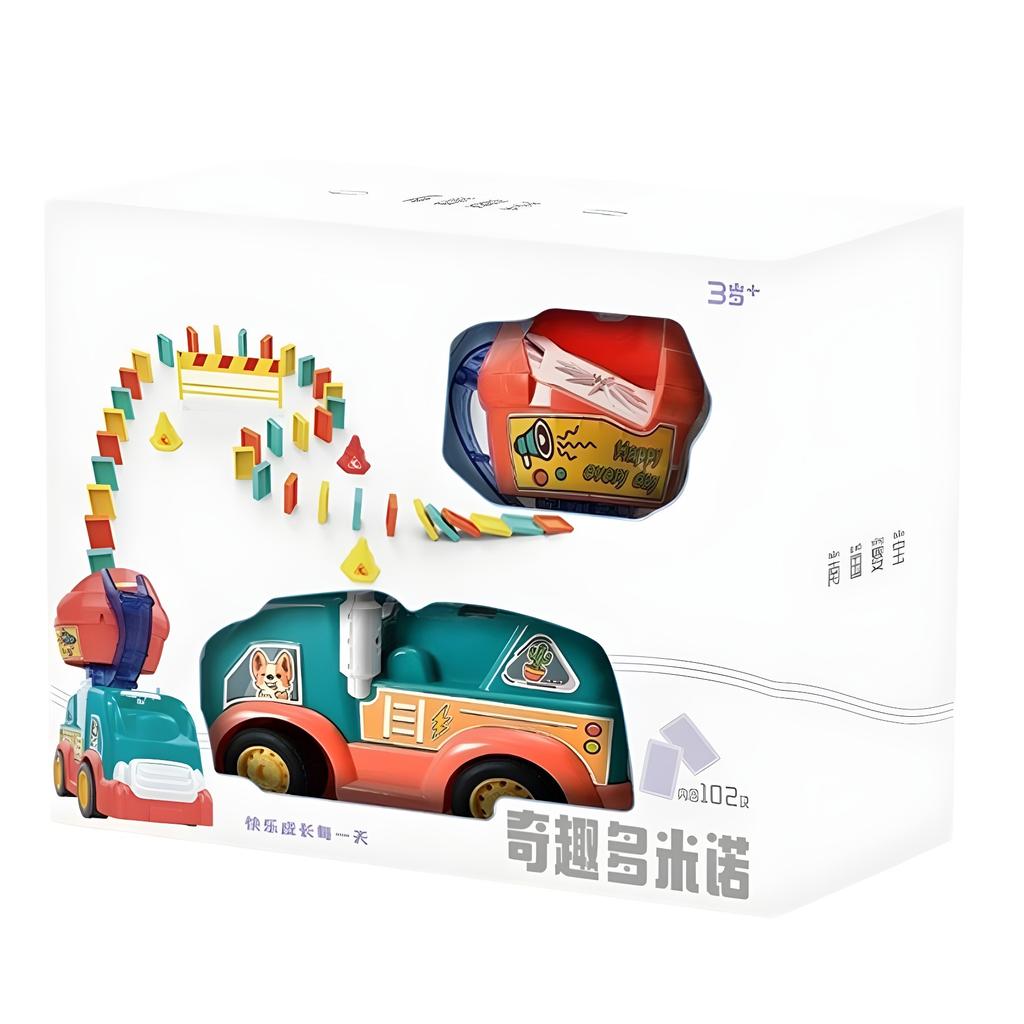 New Domino Mixing Dominoes Car Automatic Placing Of Licensing Electric Educational Toys Building Blocks Toys Electric Cars