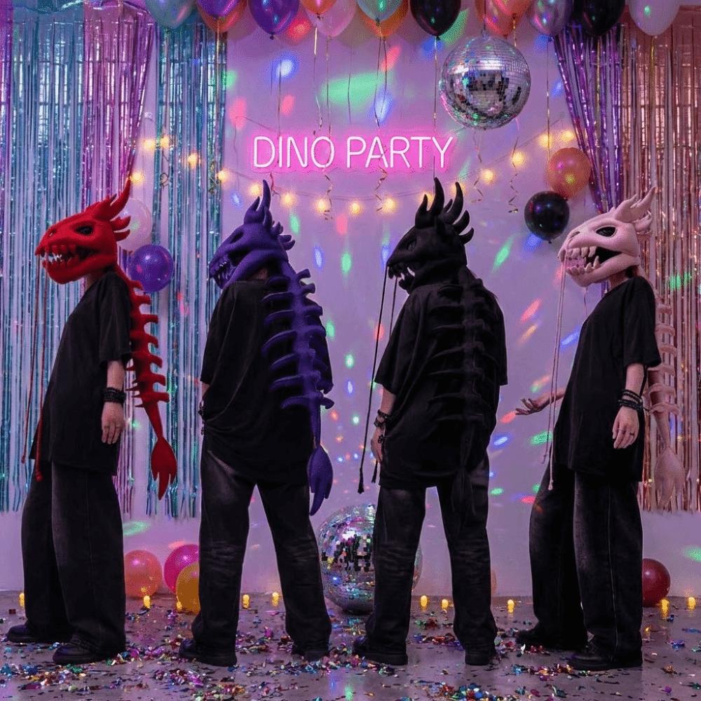 3D Dinosaur Skeleton Mask Headgear 80/120CM Wearable Dinosaur Bone Head Hat Easy To Wear Cool Halloween Dinosaur Skull Headgear