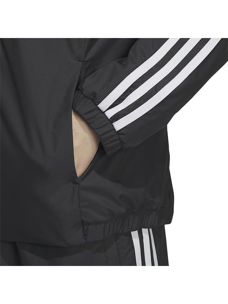 Adidas IEH75 Jersey Regular Fit Windbreaker Size Men's 3-Stripes Top, Jacket, Black/White (IK9860), J/M