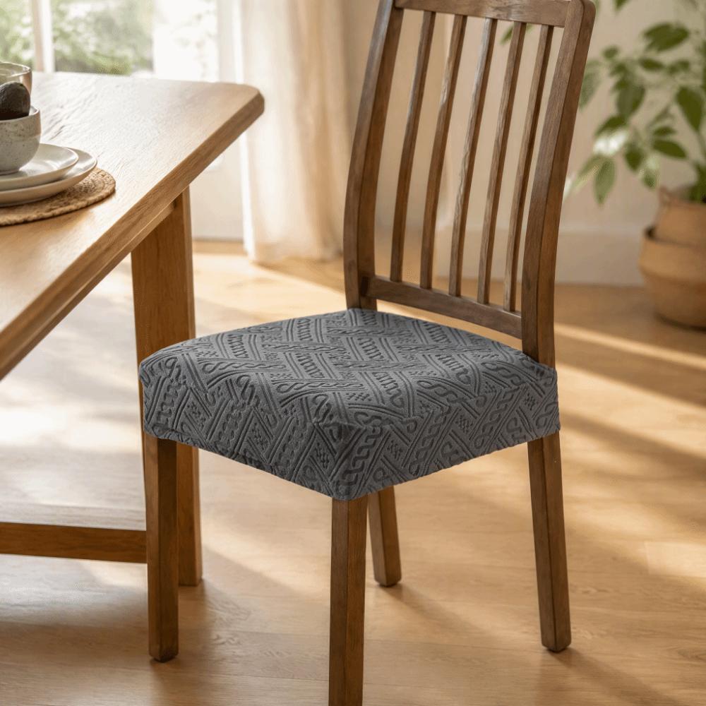 Non-Slip Elastic Chair Cover Removable Stool Cover Jacquard Dining Chair Slipcover Kitchen