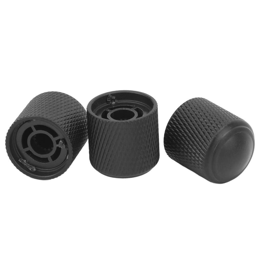 3Pcs Metal Dome Knobs Electric Guitar Volume Tone Control Aluminum Alloy Instrument Accessories Black