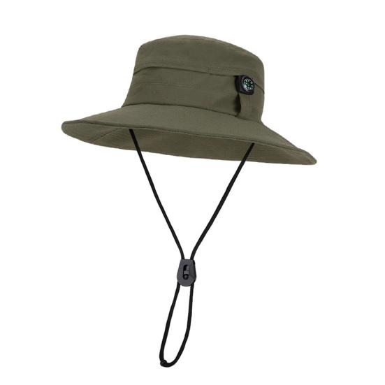 

Fisherman Hat Adjustable Size Wide Brim Quick Drying Bucket Hat with Compass Design Foldable Outdoor Sun Protection Hat армия зеленый