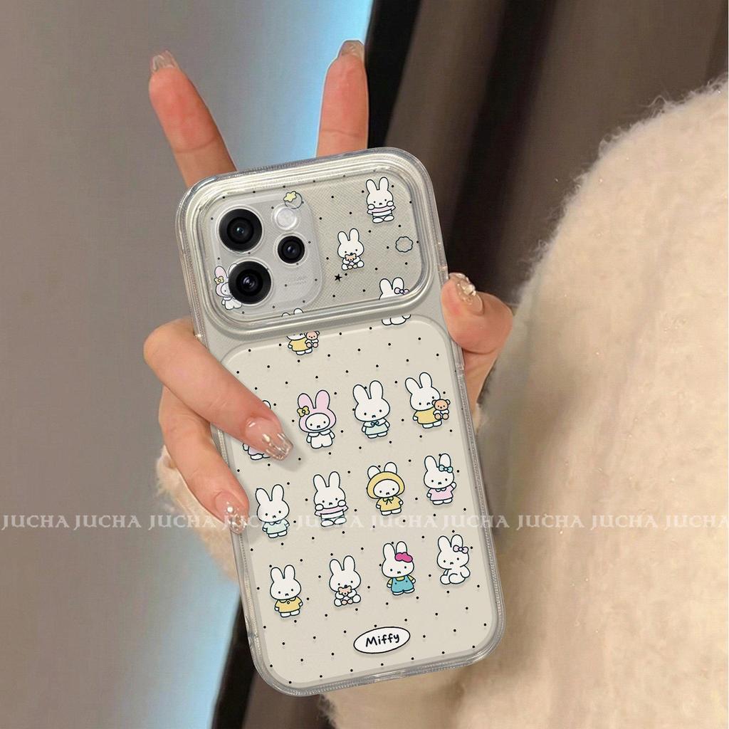 Applicable opporeno11pro mobile phone case advanced sense cartoon reno11por fun polka dot miffy rabbit