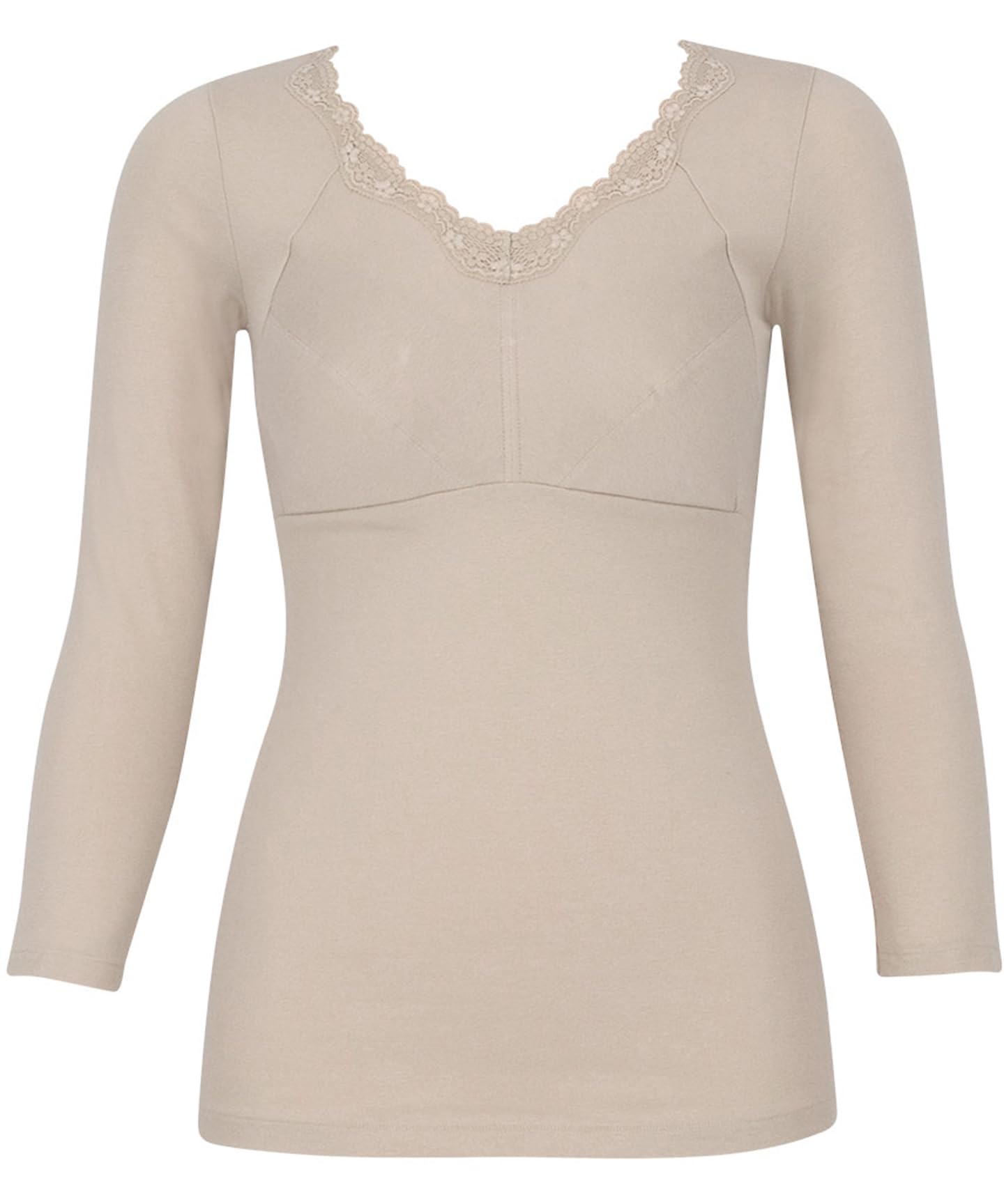 

Теплое нижнее белье из органического хлопка Органическое Лонг ET4833 BE L Крыло/Wacoal Чашки, (Ткань для тела), Влагостойкий [Роскошный хлопок] Рукав 3/4,