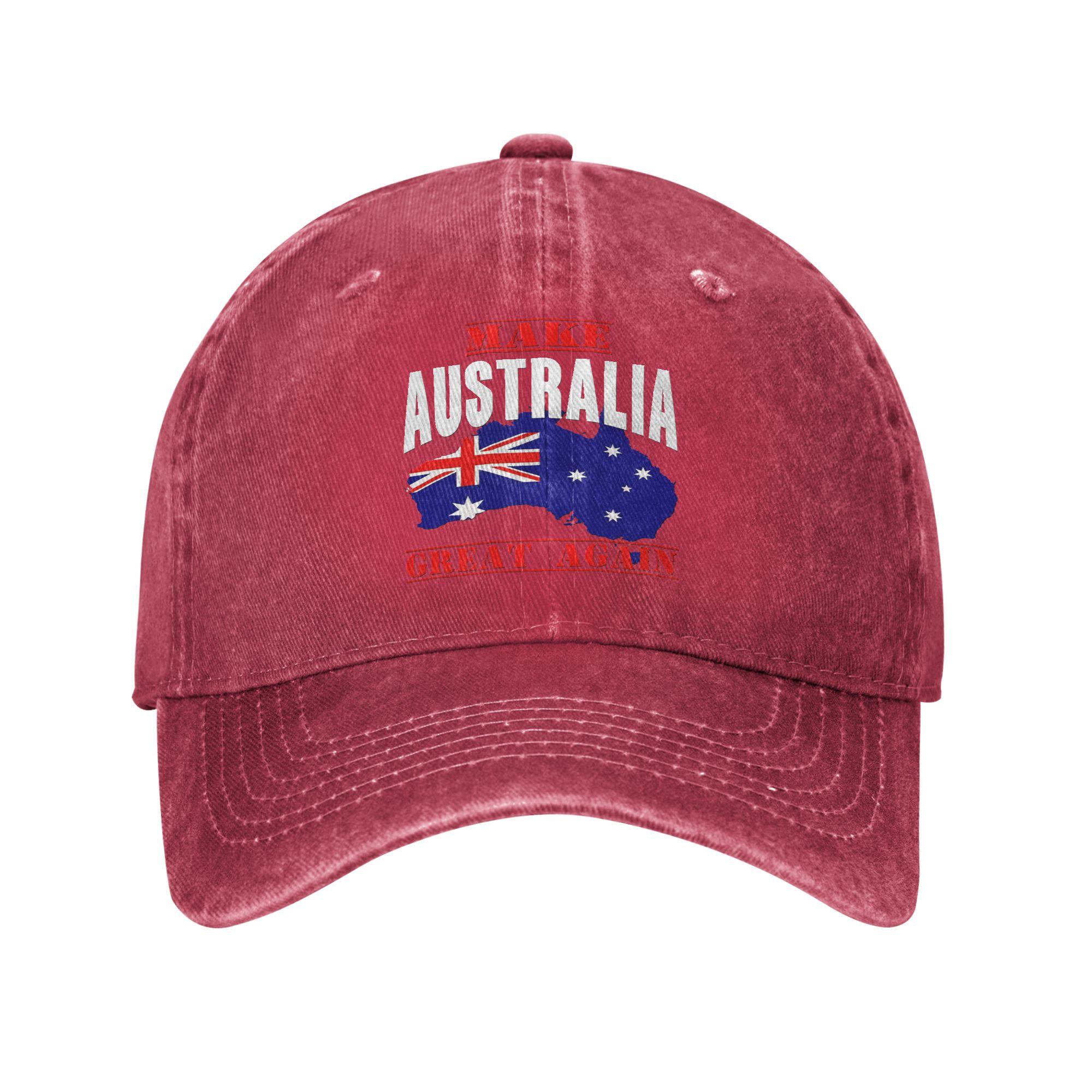 Make Australia Great Again Baseball Cap Summer Cool Australia Map Flag Trucker Hat Gym Snapback Cap Men Streetwear Baseball Caps One Size