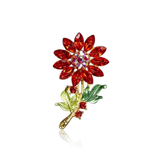 Fashionable Stylish Rhinestone Brooches Creative Flowers Rhinestone Alloy Metal Pin Brooch Jewelry Clothing AccessoriesFashion Jewelry