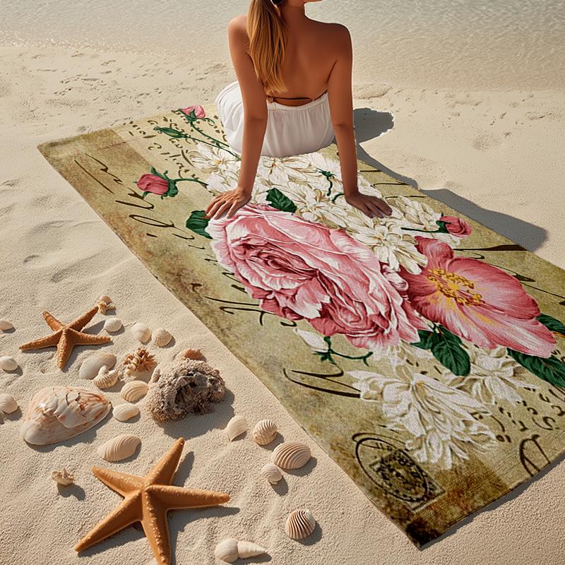 Golden Lily Bloom Beach Towel, Super Soft Microfiber, Gift for Her/Him, Birthday, for Pool, Beach, Travel, Home Decor Fan gifts
