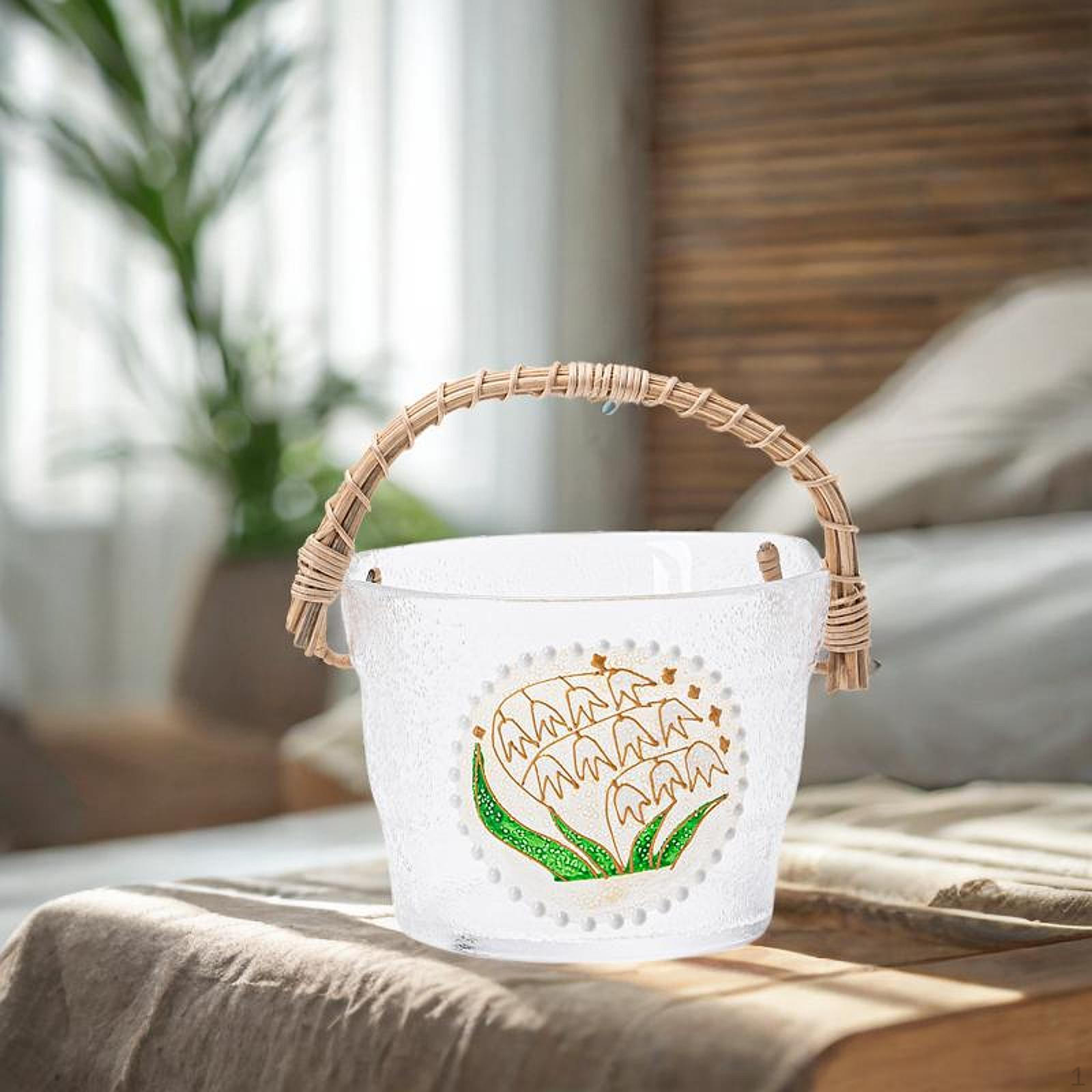 

Декоративная чаша, стеклянная корзина, держатель для посуды на 14,2 унции, фрукты для закусок с ручкой