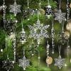 24pcs Acrylic Snowflake and Icicle Ornaments for Christmas and New Year