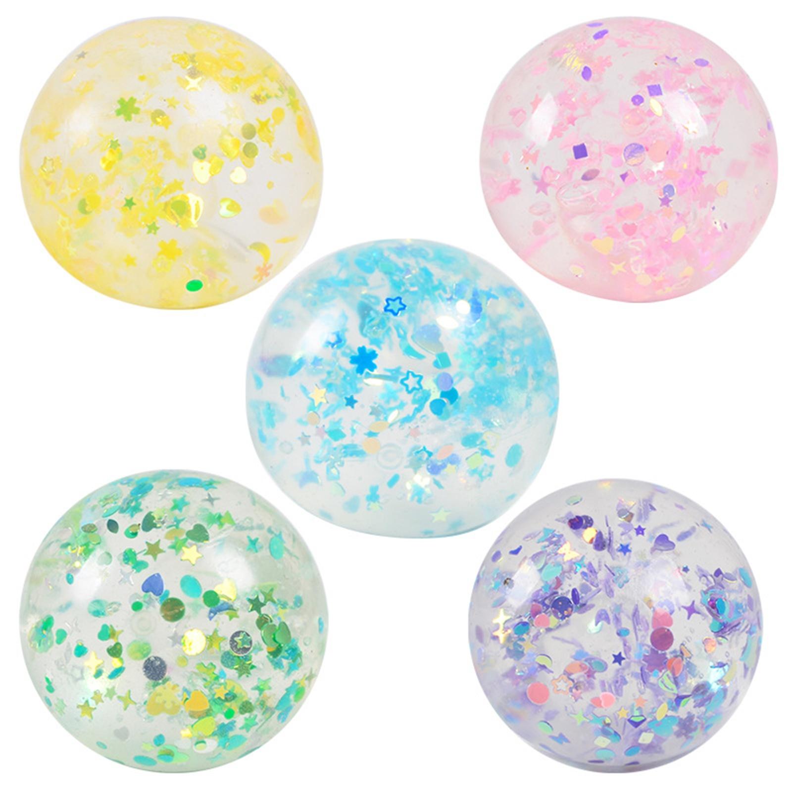 1pc Sequined Gel Stress-relieving Ball, Bouncy And Squeezing Toy For Stress Relief (random Color) One Size