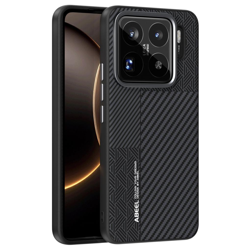 ABEEL For Xiaomi 15S Pro Case PC+TPU+Aluminum Alloy+PU Leather Phone Cover Compatible with MagSafe