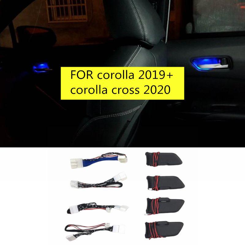 Car LED Door Bowl Armrest Atmosphere Light Interior Lights Decoration Door Bowl Handle Frame Light for Toyota Corolla Cross
