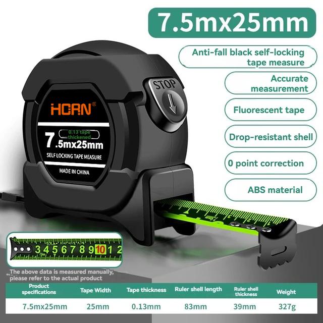 5/7.5/10M Metric Measuring Tape Self Locking Fluorescent Steel Tape Measure High Precision Wear-resistant Ruler Measuring Tools