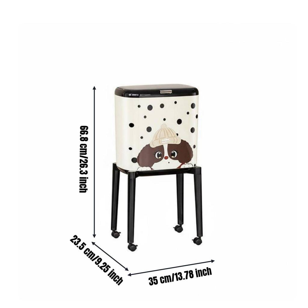 Push Lid Sweater Trash Can Leakproof Luxury Waste Container Mobile Tall