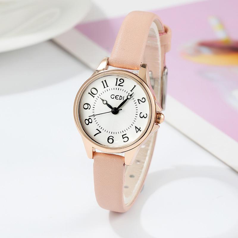 Retro quartz watch student simple and compact temperament watch women s belt watch