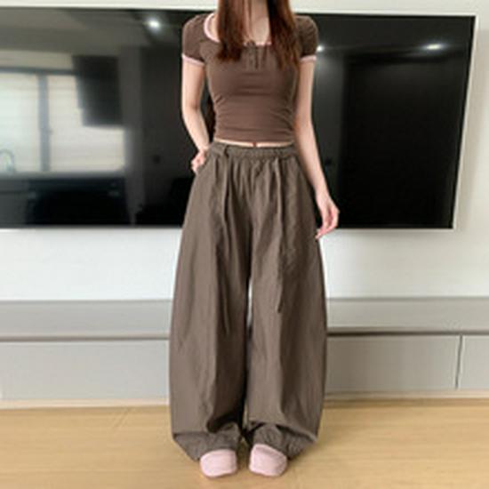 Uncle Carrot Women's Quick-Dry Striped Wide-Leg High-Waisted Sports Pants - Spring 2025 Collection