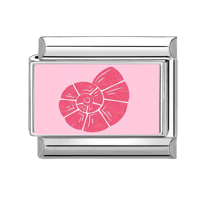New Pink Sea Series Starfish Shell Crab Conch Italian Charm Links Fit 9MM Stainless Steel Bracelet Women Men DIY Making Jewelry
