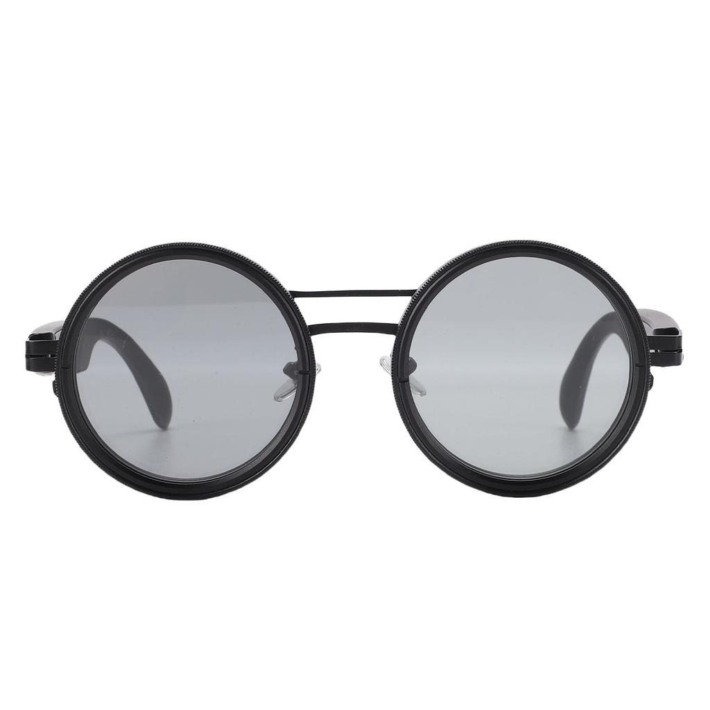 Smart Translation Glasses Round 52mm ND2-400   Dimming Polarized Sunglasses for Daily Use Travel