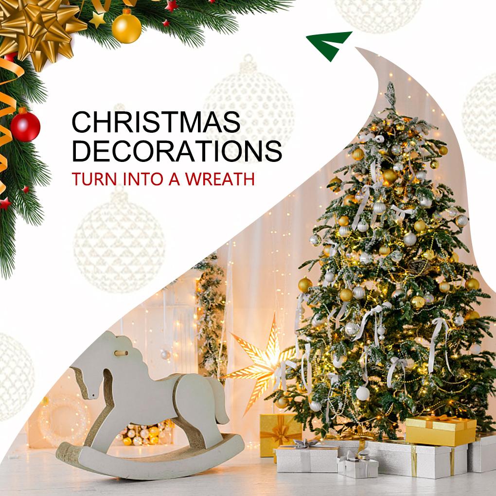 Christmas Artificial Garland Vine Rattan Wreath Decor Hanging Leaves Wedding Backdrop Berries Decoration String