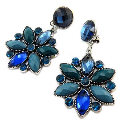 [P3567] - Silver Blue 'Sissi' Designer Clips