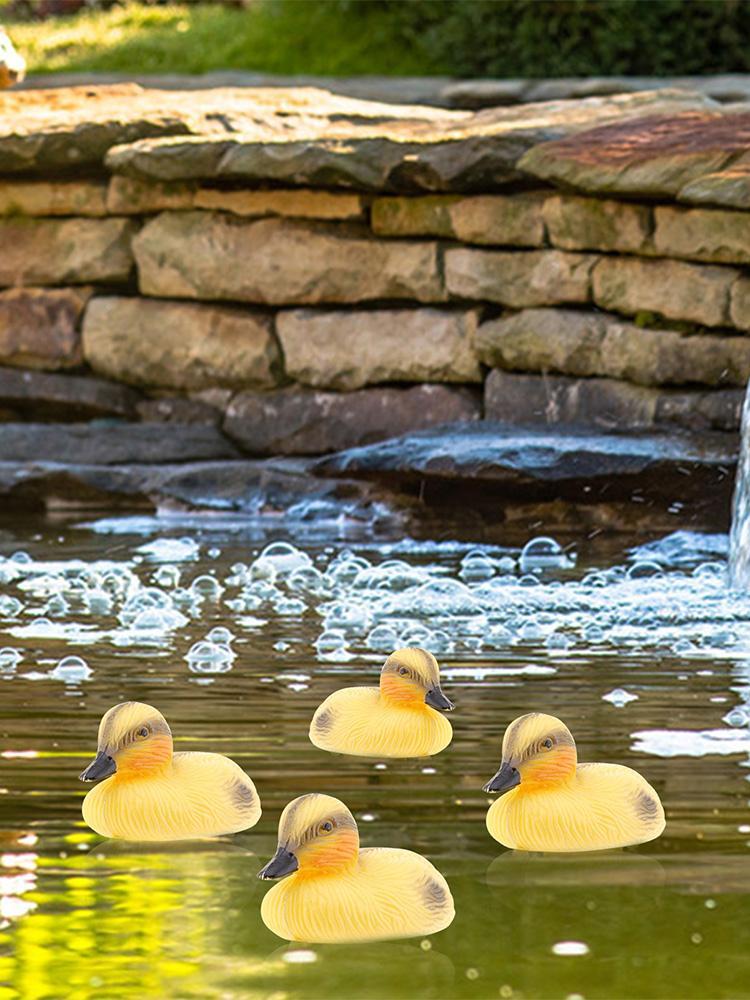 Плавающая приманка-утка Желтые плавающие утята Реалистичные приманки-утки Милые утята Украшение для пруда Пластиковая приманка CN