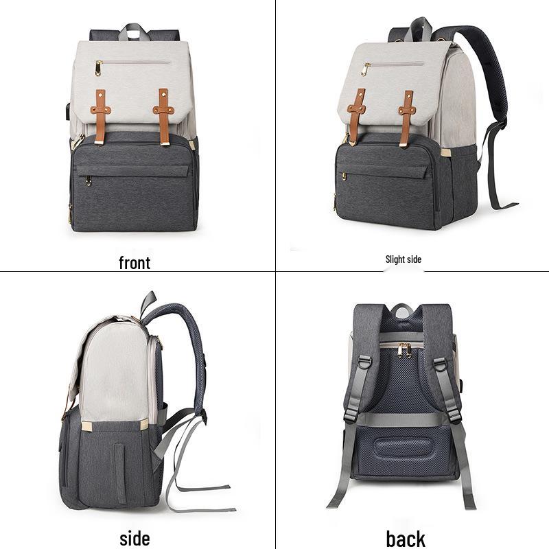 Multi-Functional Lightweight Mommy Bag: Large Capacity with USB Port, Changing Pad, and Portable Mother-Baby Storage for Hospital.