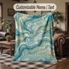 Mandala Theme Throw Blanket Custom Name Text Personalized Blanket Soft Cozy Blanket for Home Sofa Bed