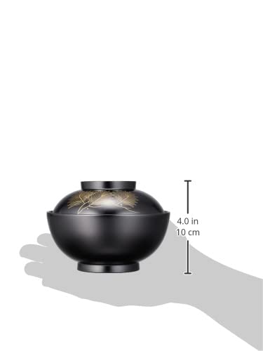 Masano Black 13.6 x 10 x 10 cm "Echizen Lacquerware" Chinkin Pine Zoni Bowl Black
