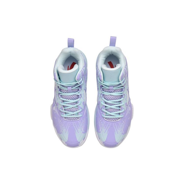 New Anta Link Cloud Cushioning Anti Slip And Wear Resistant High Top Performance Basketball Shoes Purple Blue White 112141649S-1