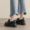 Thick-soled Small Leather Shoes Women's College Style Small Man Height Increase Lace-up Single Shoes Women