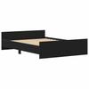 Bed Frame without Mattress Black Oak Effect 140 x 190 cm