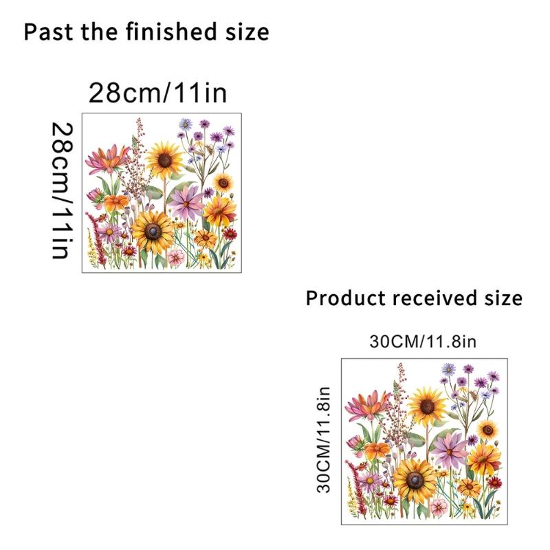 Plants Flowers Sunflowers Butterflies Wall Stickers Toilet Sticker Bathroom Toilet Cover Refrigerator Sticker Wc Decoration