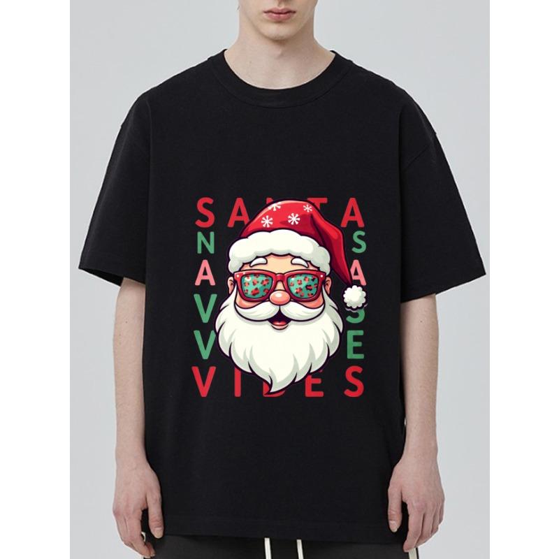 

Christmas T-Shirt Black Santa Claus with Sunglasses and Navidad Text Holiday Party Wear XXXXL чёрный
