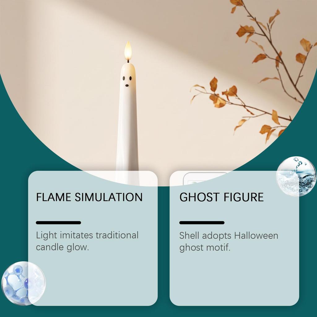 Halloween Ghost Flameless Cone Candle Flameless Remote Control Timing Multi-Scene Holiday Other Toys
