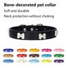 Leather Dog Collar Dog Choker Puppy Neck Small Dog Collar Cat Accessories Bone Leather Durable Pet Collars GXQ13