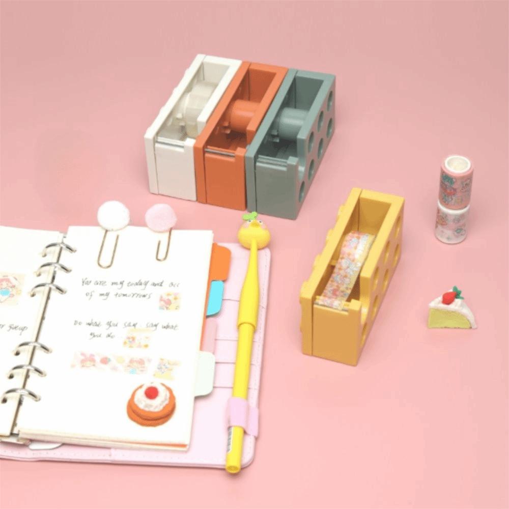 Small Size Tape Cutter Polymer Building Block Tape Dispenser Tape Dispenser  Office Workspace