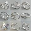 925 Sterling Silver Rings for Women Couple Minimalist Handmade Simple Moon Star Zircon Ring Fine Jewelry Gift Prevent Allergy