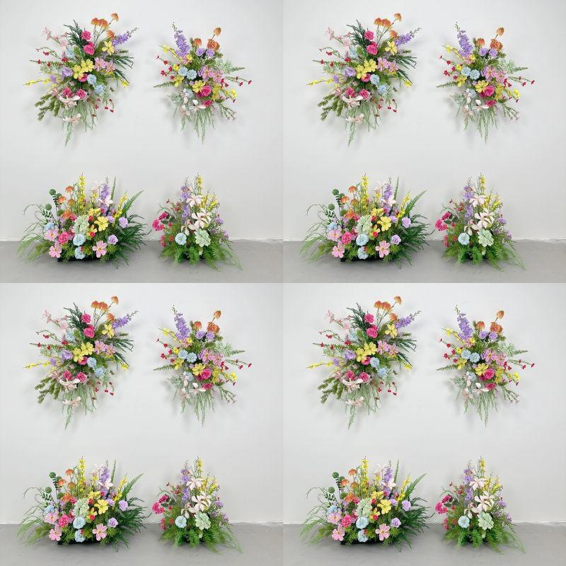 Monet Garden Wedding Arrangement: Mori Style Artificial Flower Row for Ground, Window, and Hotel Decoration.