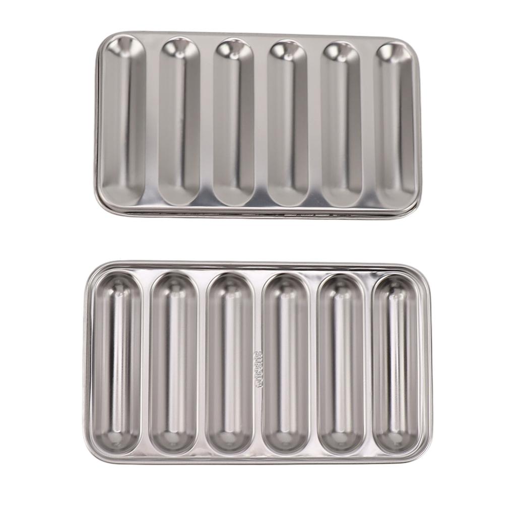 DIY Hot Dog Baking Pans Metal Sausage Baking Mold 6 Cavity Steaming DIY Hot Dog Mold