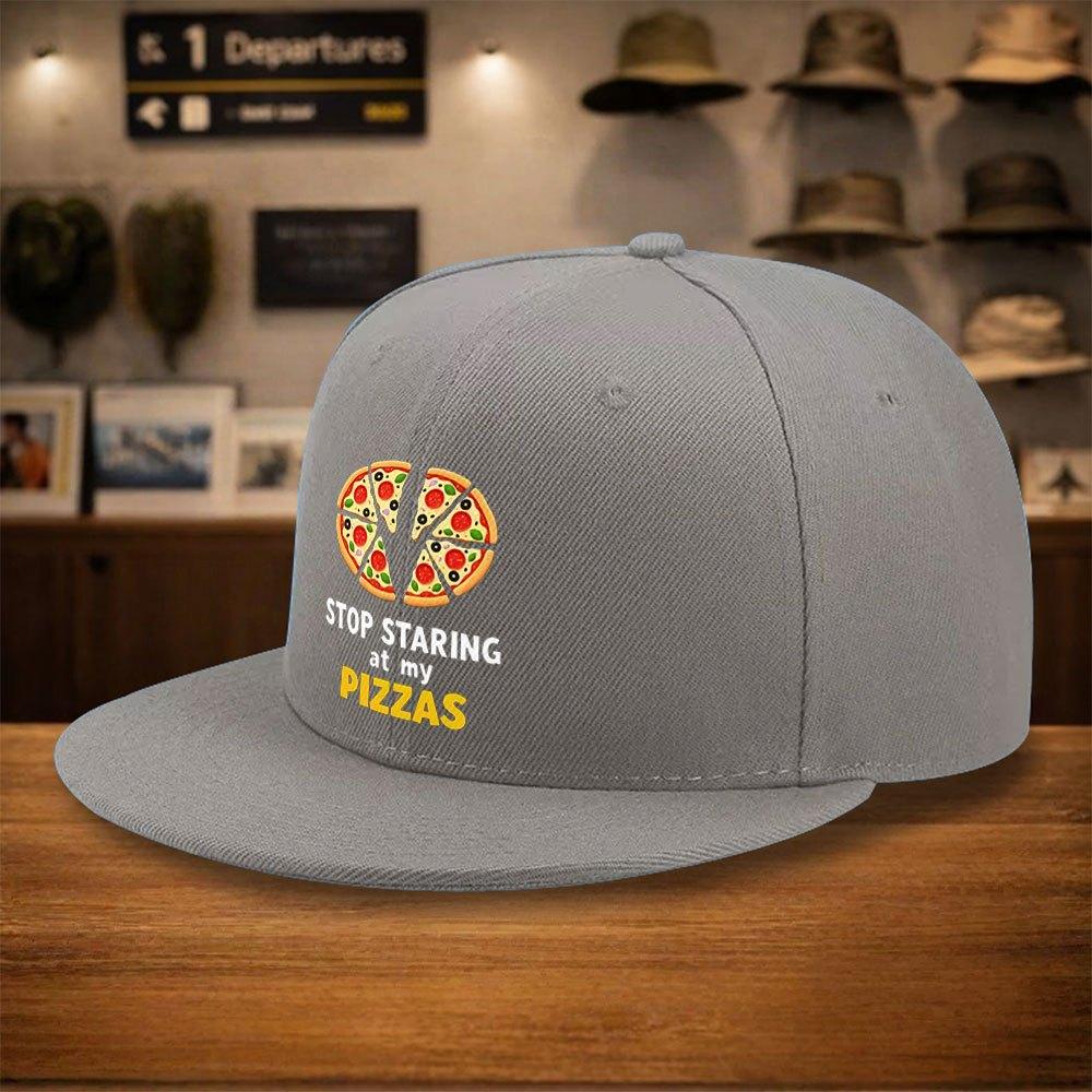 Stop Staring At My Pizzas Graphic Print Baseball Cap Unisex Polyester Street Style Adjustable HipHop Hat