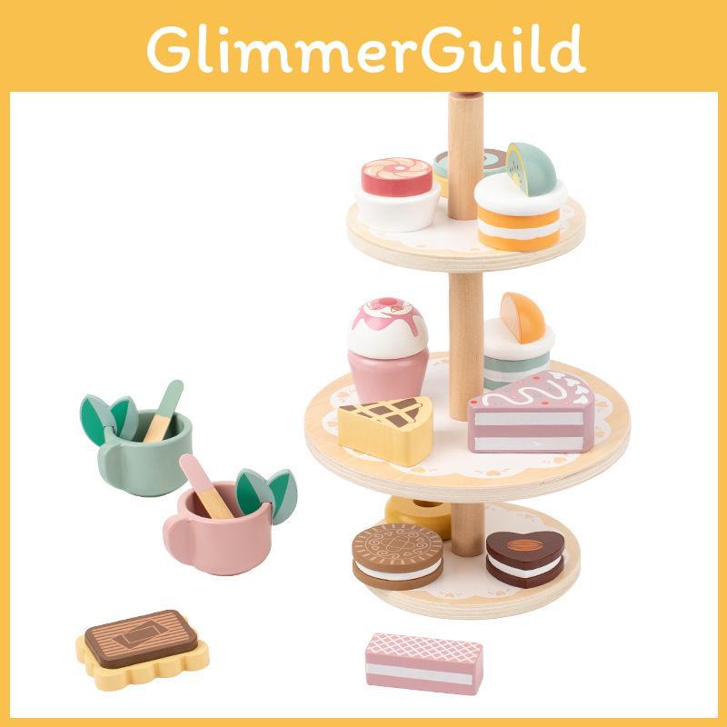 Wooden Dessert Food Stand With Three Layers For Kid Learning And Fun Interactive