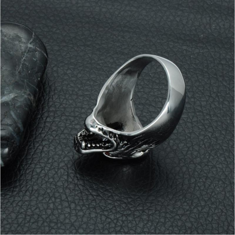 Nuovo Anello Dominante Testa di Lupo da Uomo