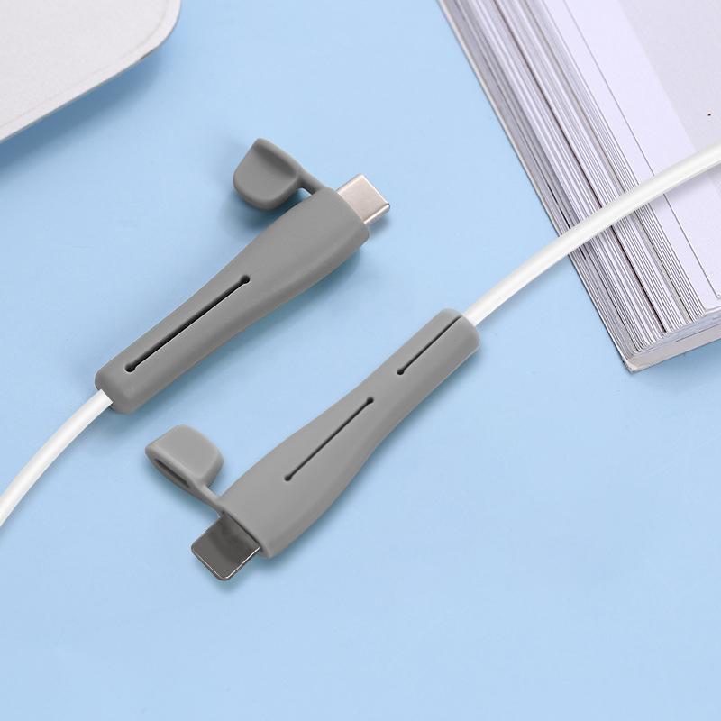 Universelle Datenkabel-Schutzhülle Silikon Anti-Bruch Ladekabel-Schutzhülle mit Staubschutzkappe Kabelschutz