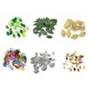 Craft Fabric Leaves 50 Pack 5 Cm Mini Artificial Leaf Applique for Costume Work, Cards and Wreath Theme Use Ideas