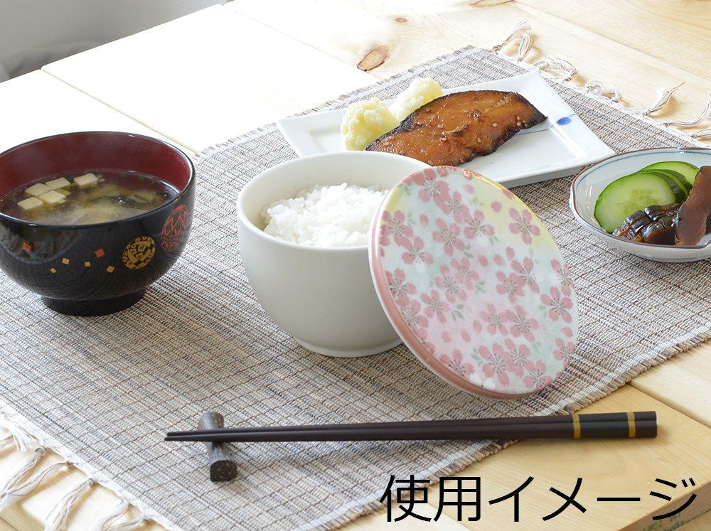 Toyo Ceramics Arita Ware Ceramic Rice Container, for Rice Storage, Microwave Safe, Flat Lid, Yoshino Cherry Blossom Design, Y017-1